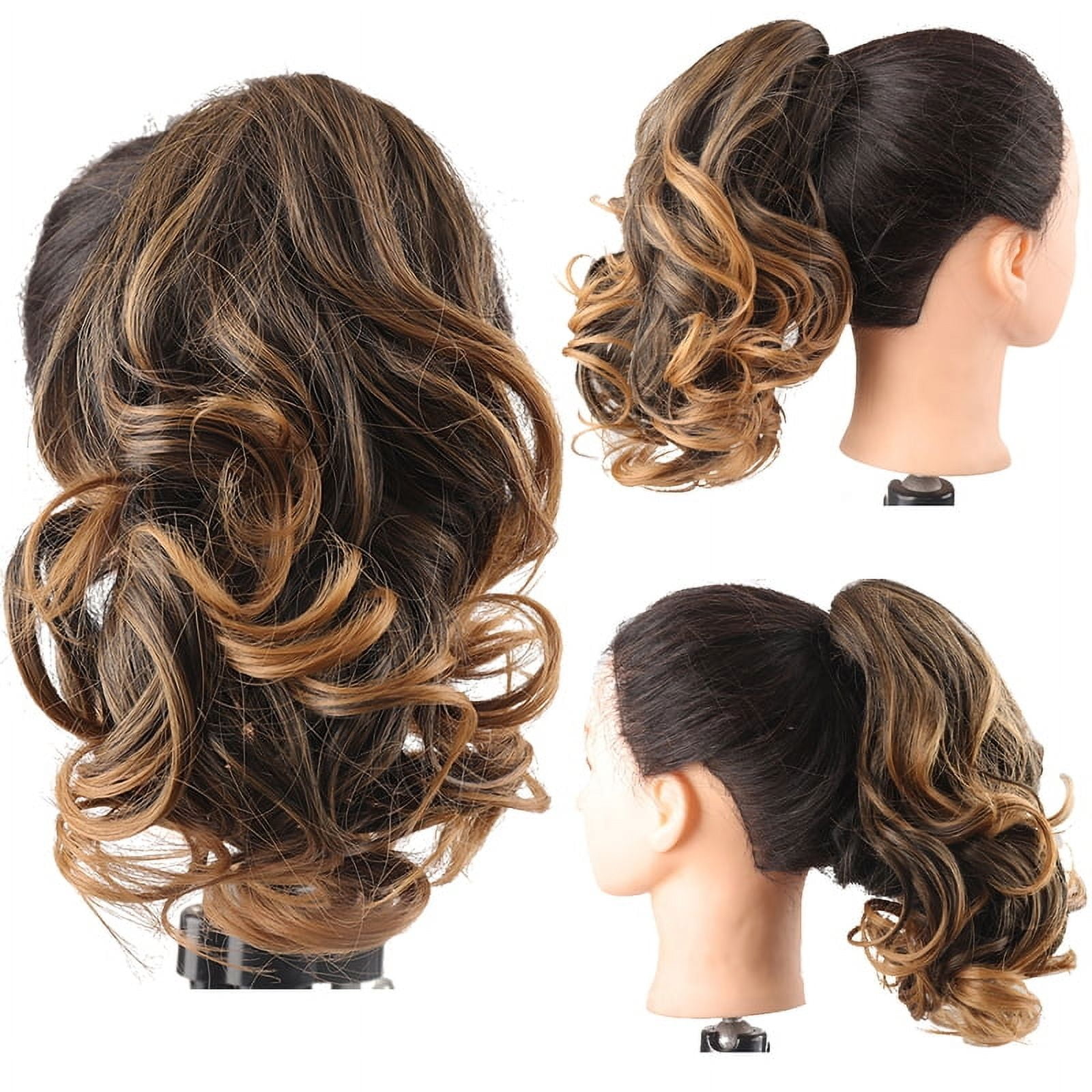 Synthetic Claw Clip In Short Ponytail Curly Pony Tail Clip-on hair False Wig House Pony Extension Hairpiece For Women