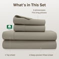 thumbnail image 4 of California Design Den 400 Thread Count 100% Cotton Sateen King Size Sheet Set - Taupe, 4 of 10