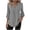 Gray, variant on Cotton Linen Blouse for Women V Neck Dressy Casual Tunic Tops Roll up 3/4 Sleeve Loose Shirts Spring Summer Clothes