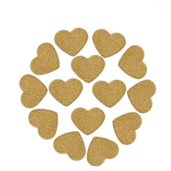 WHAMVOX 200pcs Glitter Hearts Table Decorations Confetti Scatters for Wedding 30mm (Golden)