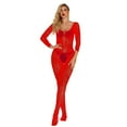 thumbnail image 2 of Fishnet Bodysuit Mesh Bodystocking Sexy Lingerie For Women Lace Babydoll Bodysuit Tight Nightwear, 2 of 7