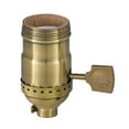 thumbnail image 2 of B&P Lamp® Solid Brass Antique Brass Finish Medium Base 3-Way Socket With Flat Key, 2 of 4