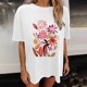 thumbnail image 3 of Faldas Cortas para Mujeres, Impresión de Flores Casual Oversized Camiseta de Manga Corta Top Hecho de 95% Poliéster 5% Spandex para Primavera Verano, Falda Corta de Verano, 3 of 7