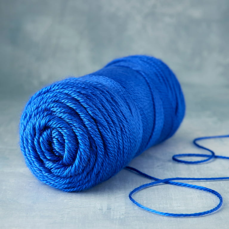 Soft & Shiny Yarn by Loops & Threads - Solid Yarn for Knitting, Crochet,  Weaving, Arts & Crafts - Royal, Bulk 15 Pack 