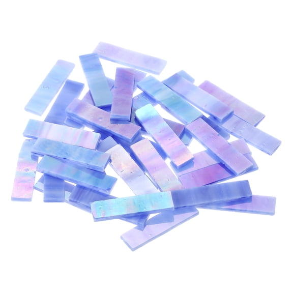 Stained Glass Strip, Iridescent Sky Blue Mosaic Tiles 200g/7.05 oz