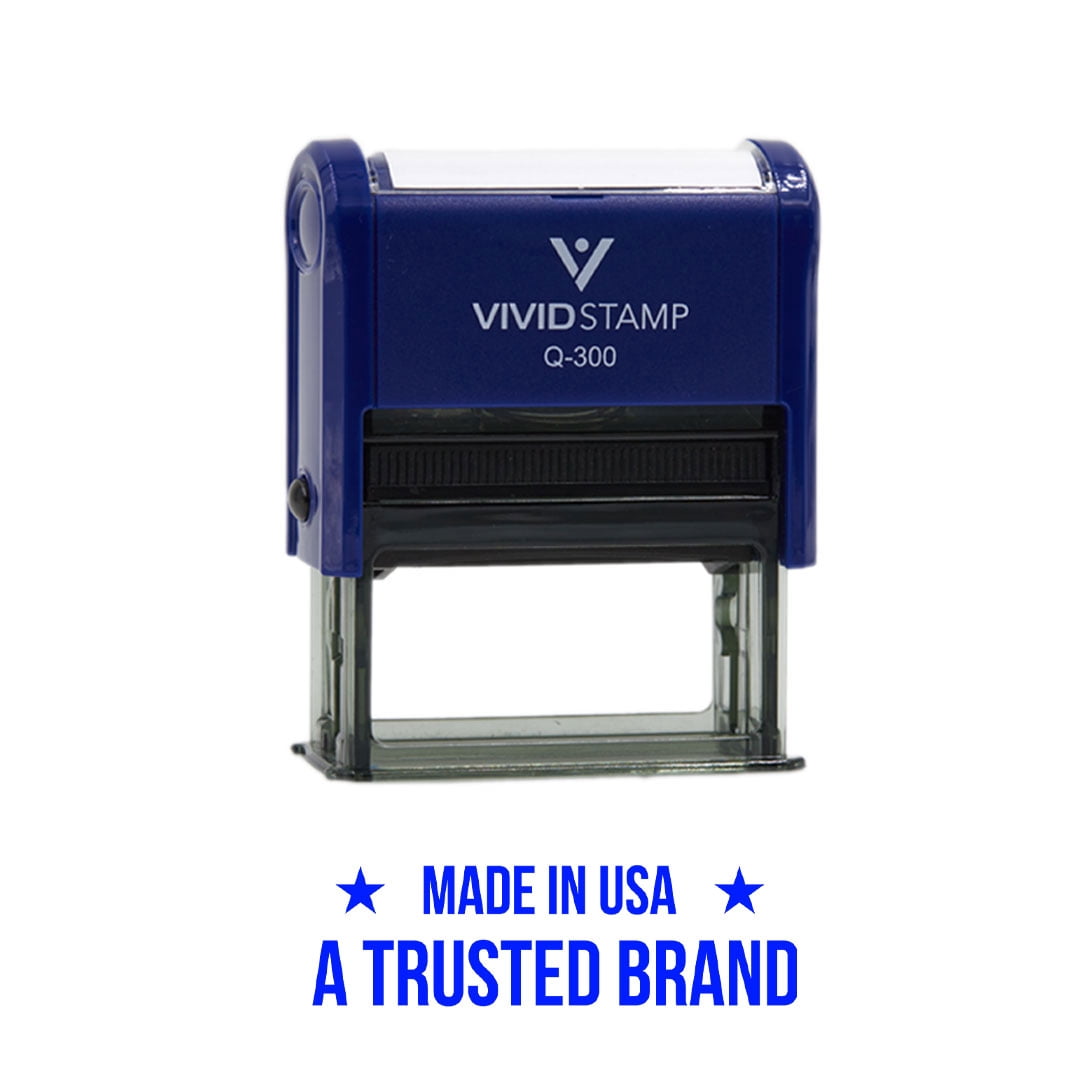 (3 pack) All Quality Made In USA A Trusted Brand Self-Inking Rubber Stamp | Professional Business Branding (Blue Ink) - Q-300