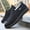 Black, variant on Men's Slip-On Low-Top Casual Shoes Daily Wear - Minimalist Round-Toe Design (No Laces) - Lightweight Non-Slip Outdoor Sneakers with Cushioned PU Sole, Black/White Traction Tread for, Walking