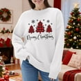thumbnail image 2 of Fiaer Merry Christmas Tree Womens Sweater Oversized Knitted Pullover Trendy Fall Crew Neck Long Sleeve Baggy Xmas Tops White XL, 2 of 6
