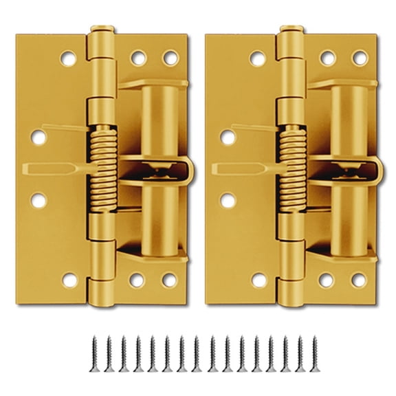 Pack of 2 Sturdy Iron Spring Hinges Accessory for Door with Auto Close Feature and 90 Degree Positioning Capability