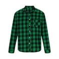 thumbnail image 6 of APEXFWDT Men's Plaid Button-Down Shirt Classic Fit Collared Long Sleeve Top with Chest Pockets, Casual Daily Wear,XL,Green, 6 of 8