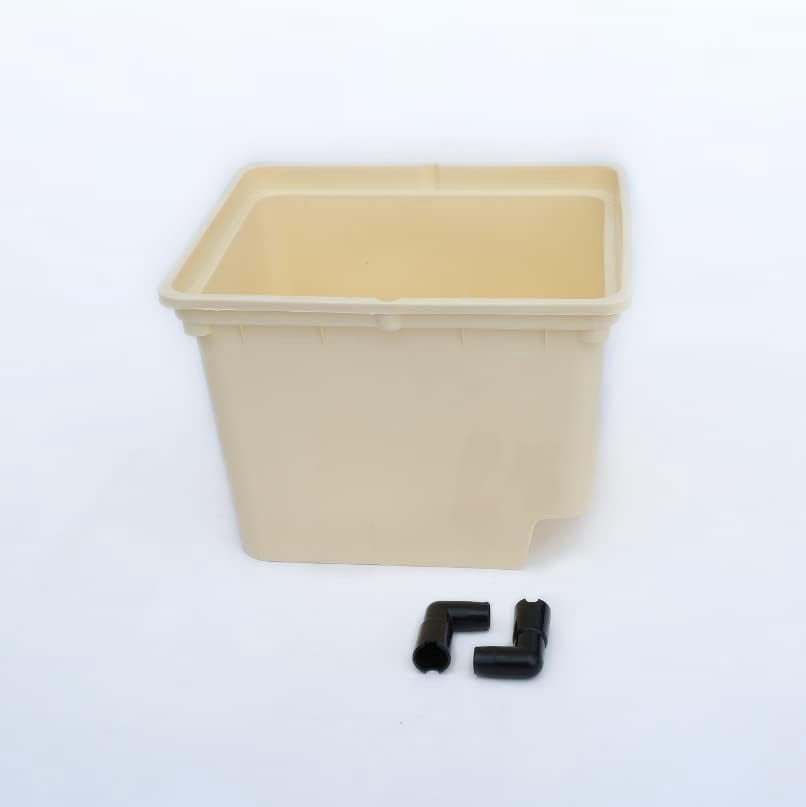 10 Pack Tan Dutch Bucket Hydroponic System – 11 Liter (12" x 10" x 9") Bato Buckets with Siphon Elbows – Indoor & Outdoor Hydroponic Growing Planters