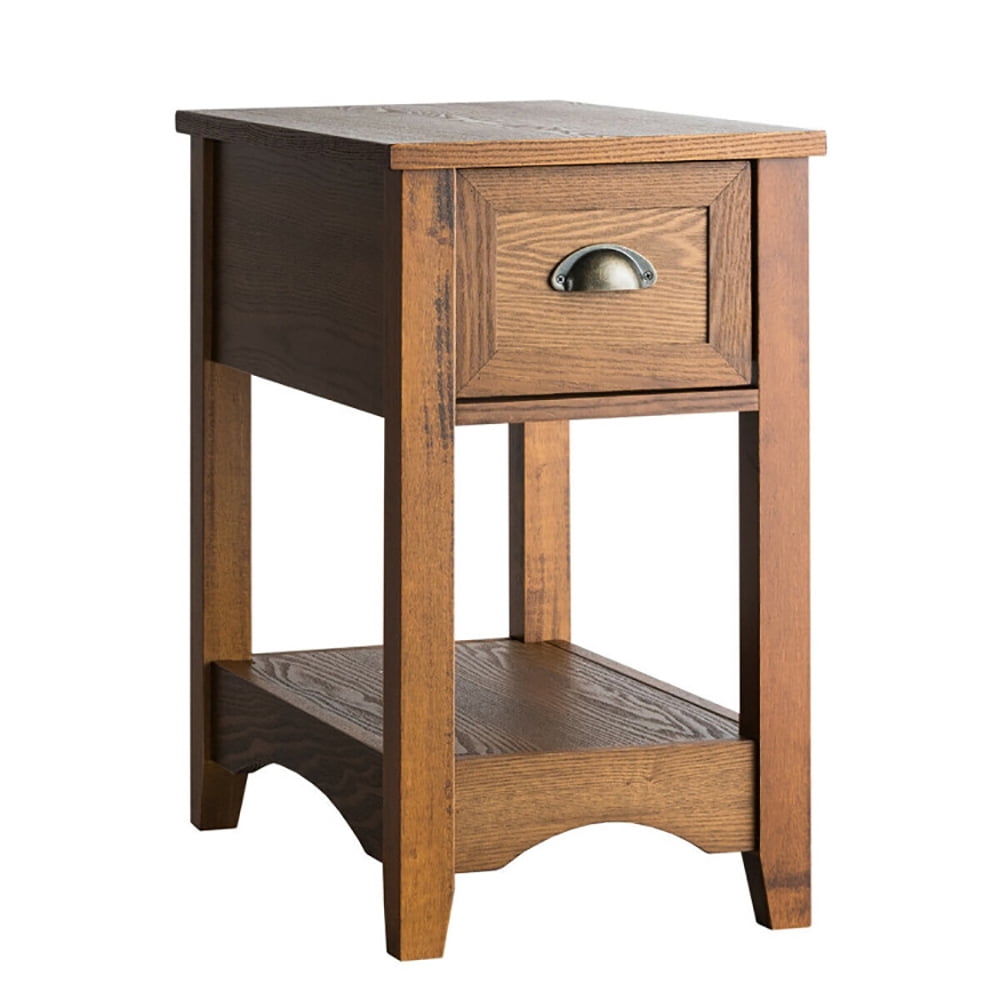 Finihen End Side Table, Set of 2 Contemporary Side End Table with Drawer, for Living Room, Bedroom, Natural Finihen End Side Table, Set of 2 Contemporary Side End Table with Drawer, for Living Room, Bedroom, Natural