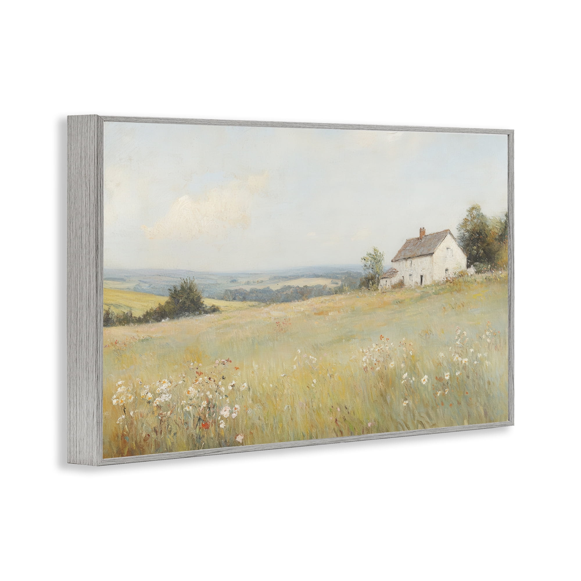 Stupell Industries Little House In The Prairie Gray Framed Giclee Art, design by Petal Prints Design