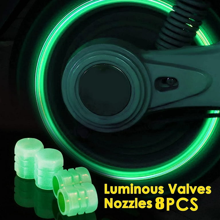  Tire Valve Stem Caps, 8PCS Glow in The Dark Tire Valve
