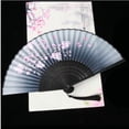 thumbnail image 6 of Retro Style Folding Fan Female Japanese Pattern Retro Cloth Art Craft Gift Home Decoration Ornament Dancing Hand Fan, 6 of 10
