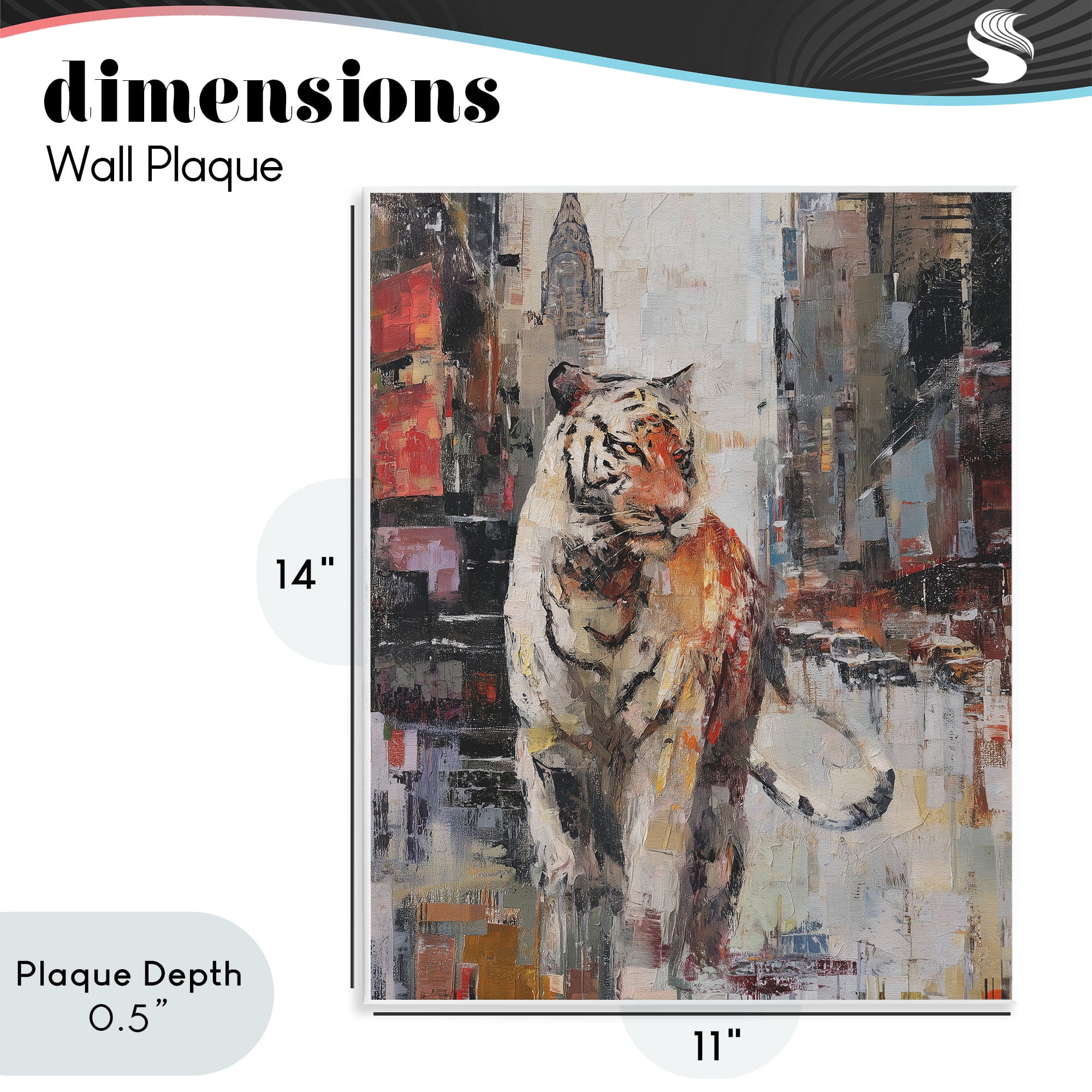 Stupell Industries Concrete Predator Roaming City Wall Plaque Art, design by Svetlana Aleynikova