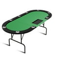 thumbnail image 2 of TEQIN Player Poker Table Foldable, 81.5" Folding Texas Holdem Casino Table, Portable Casino Leisure Card Board Game Table with 9 Cup Holders for Game Room, 2 of 9