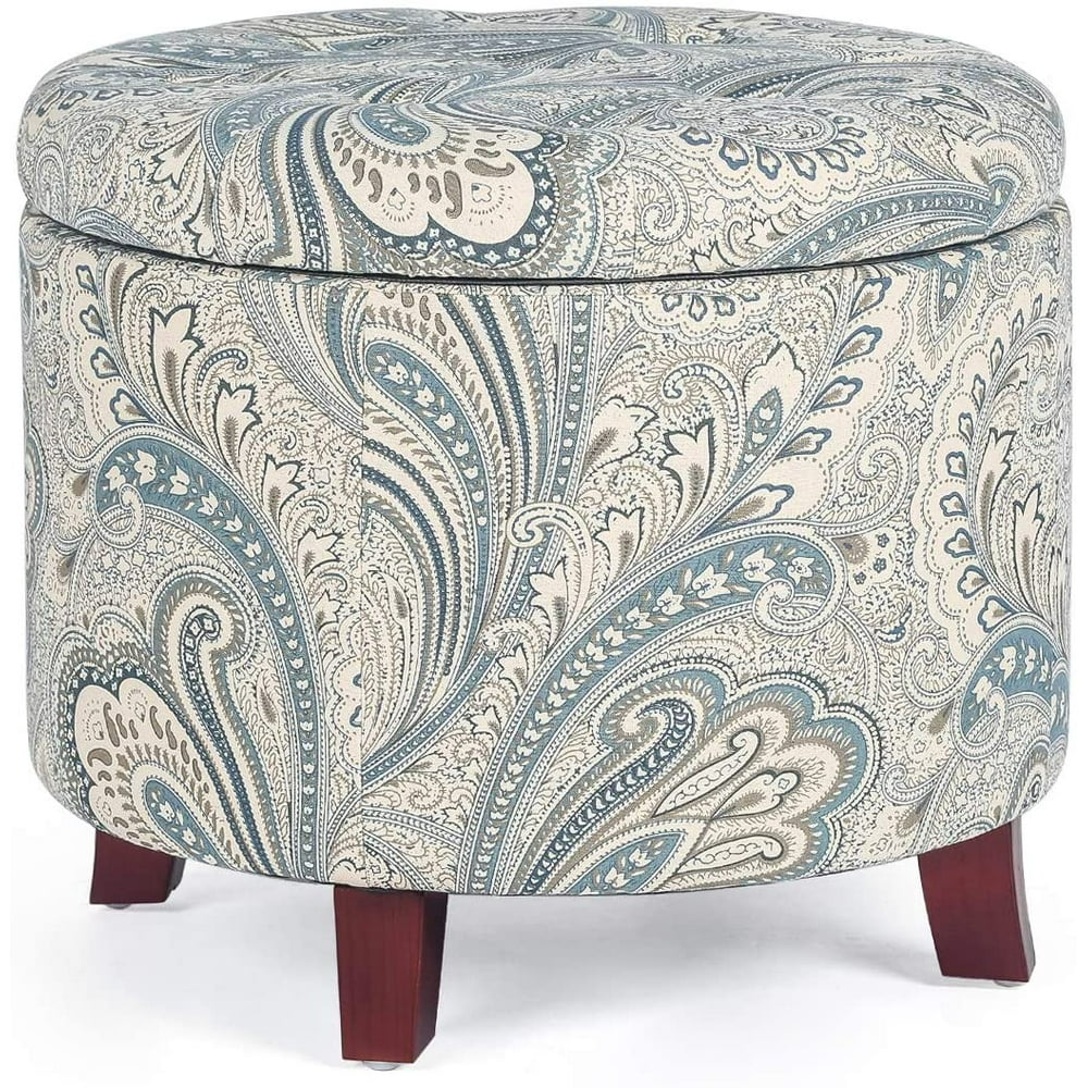 Homebeez 20’’ Tufted Round Ottoman with Storage Storage Ottoman with