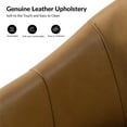 thumbnail image 4 of Tina's Home Genuine Leather Swivel Barrel Chair Modern Upholstered Armchair Solid Wood Base Living Room Camel, 4 of 7