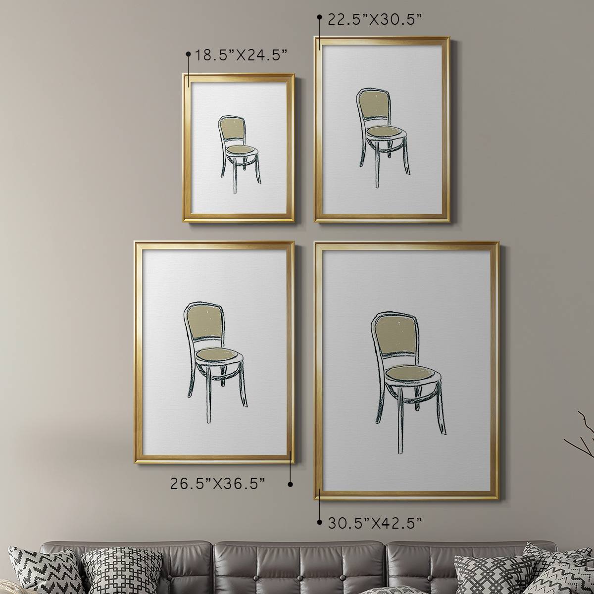 Take a Seat XI Premium Framed Print, in Gold, Black, or Silver - Ready to Hang