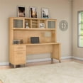 thumbnail image 2 of Pemberly Row Contemporary 72W Office Desk with Hutch in Maple Cross, 2 of 7
