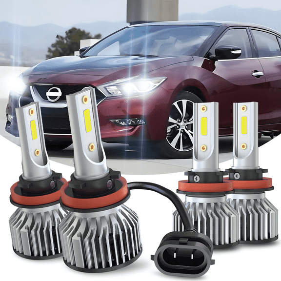 For Nissan Maxima 2016 2017 2018 LED Headlight Bulbs H9 H11 High and Low Beam 4pcs