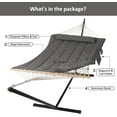 thumbnail image 6 of SUNCREAT 12 ft. Quilted Free Standing 2-Person Hammock with Stand and Detachable Pillow, Dark Gray, 6 of 8