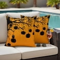 thumbnail image 4 of Halloween Owl Outdoor Waterproof Pillow Covers, Orange Black Pumpkin Tree Horror Branch Decorative Square Throw Pillowcase Sofa Cushion Sham for Patio/Couch/Chair, 24"x24" 2 Pack, 4 of 8