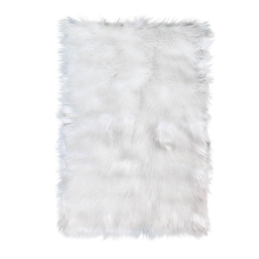 Super Area Rugs Plush Soft 6 X 4 Foot, Large White Fur Rug