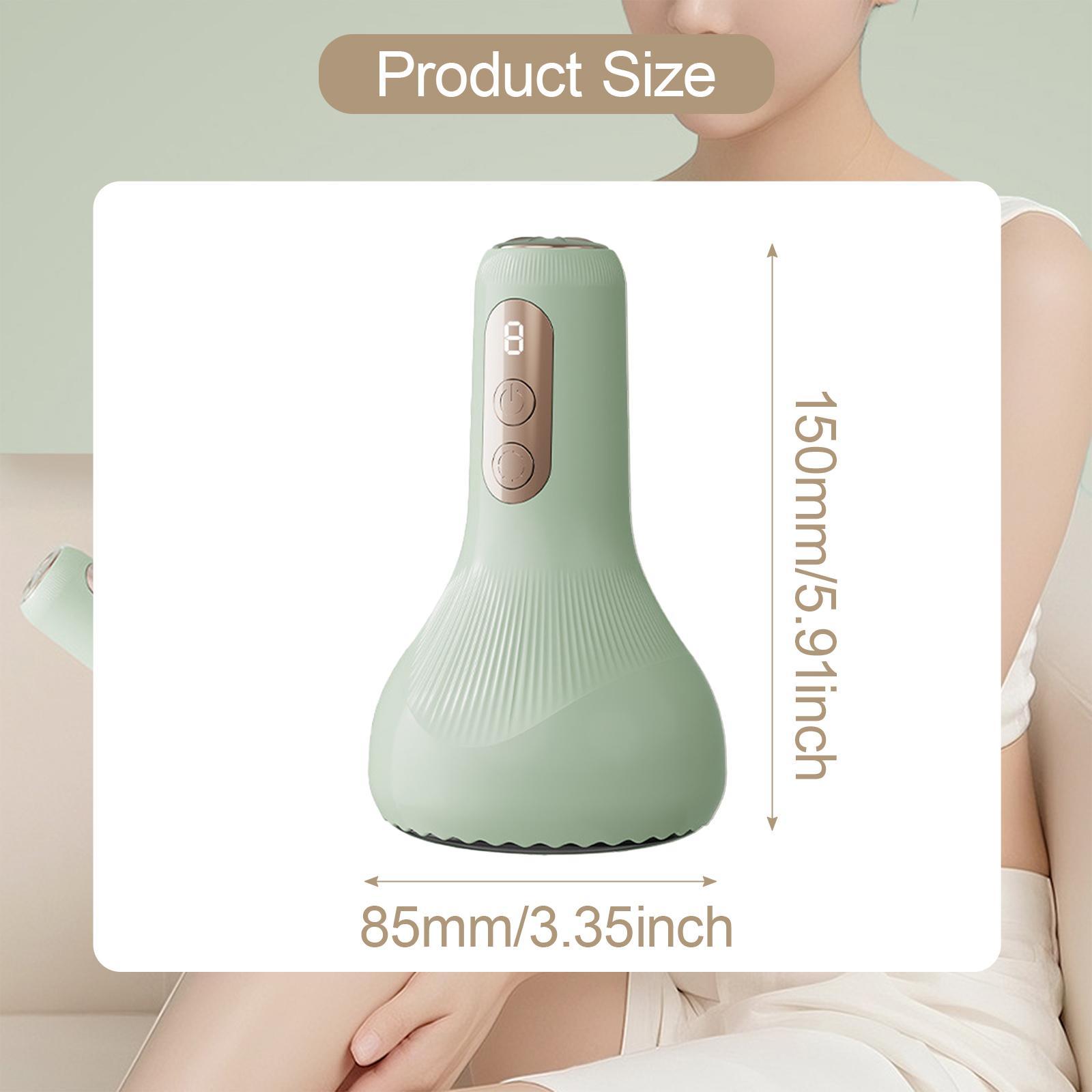 Wswqop Electric Cupping Massage Gua Sha Massage Tool Overheating Protection Red Light Light Green