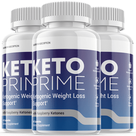 (3 Pack) Keto Prime - Supplement for Weight Loss - Energy & Focus Boosting Dietary Supplements for Weight Management & Metabolism - Advanced Fat Burn Raspberry Ketones Pills - 180 Capsules