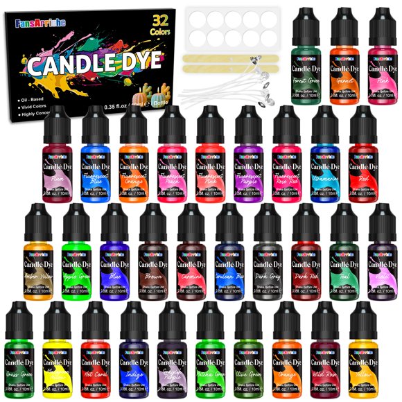Tinte para velas FansarRiche, 32 colores, 10 ml, a base de aceite líquido