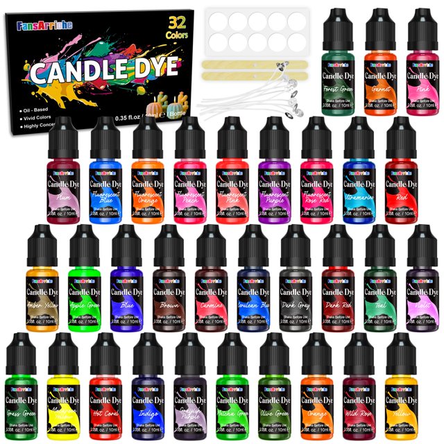 Tinte para velas FansarRiche, 32 colores, 10 ml, a base de aceite líquido