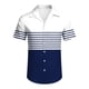 thumbnail image 3 of Camisas Para Hombre Manga Larga Hombres Casual Manga corta Primavera Verano Turndown Neck 3D Impreso Camisas Moda Top Blusa Camisas (Navy, M), 3 of 4