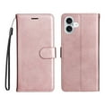 thumbnail image 2 of for iPhone 16 Plus Wallet Case, with Credit Card Holder and Wrist Strap, RFID Blocking PU Leather Flip Magnetic Cell Phone Cover Case for iPhone 16 Plus, Rosegold, 2 of 8