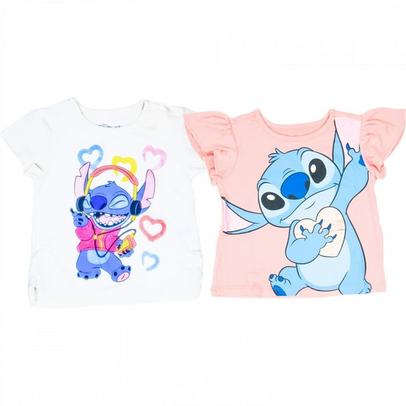 Lilo & Stitch 891646-2t Heart Beat Girls T-Shirt - Size 2T - Pack of 2