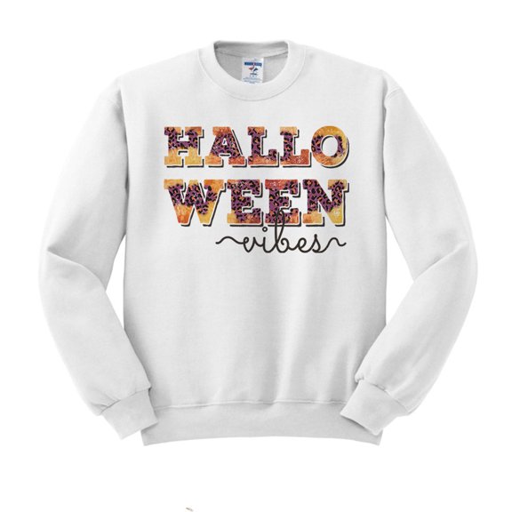Halloween Vibes Sweatshirt Unisex Large White