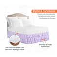 thumbnail image 3 of CCNY 21" Inch Drop Multi Ruffled Bed Skirt Queen Size 100% Microfiber Made Lilac Color, 3 of 6
