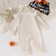 thumbnail image 4 of Pandaie Newborn Baby Girl Clothes Infant Ribbed Long Sleeve Romper Pumpkin Jumpsuit Bodysuit with Bow Headband Cute Fall Winter Outfits 0 3 6 12 18 Months, 4 of 8