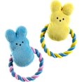thumbnail image 3 of Peeps Squeaky Rope Dog Toy (Pink Bunny), 3 of 3