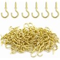 thumbnail image 1 of 100 Pcs 5/8" Ceiling Cups Hooks Screw Hooks Ceiling Cup Hooks Self-Tapping Screws Hooks Gold -, 1 of 5