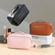 thumbnail image 4 of Bolsa de viaje para cosméticos de gran capacidad, bolsa de maquillaje portátil de PU, bolsa de baño impermeable para mujer, kit de artículos de tocador multifuncional, 4 of 5