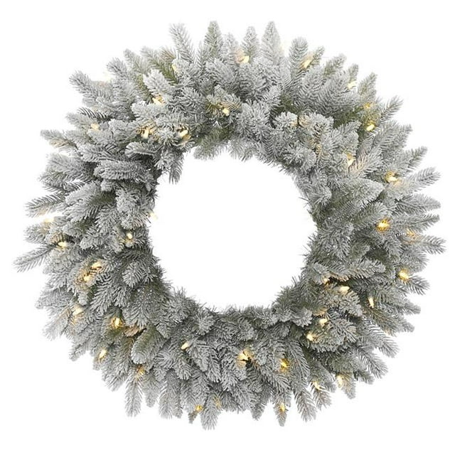 Frosted Sable Dura-Lit Wreath with Clear Lights, 30 in.