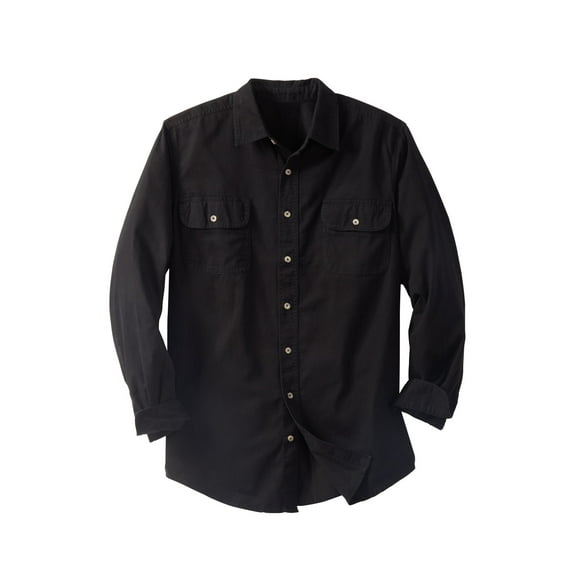 Boulder Creek By Kingsize Men's Big & Tall  Long Sleeve Denim And Twill Shirt