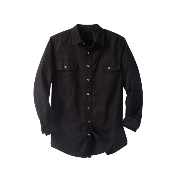 Boulder Creek By Kingsize Mens Big And Tall Long Sleeve Denim And Twill Shirt