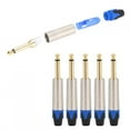 thumbnail image 2 of Tbest Durable 6.35mm Plug, Mono Audio Cable Plug, For Electric Guitar Audio Cable Microphone Audio Cable Home DIY Welding Sound Card Audio Cable, 2 of 8