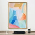 thumbnail image 2 of IDEA4WALL Framed Canvas Print Neon Blue Orange Watercolor Collage Geometric Abstract Wall Art Modern Artwork Decor Minimalism Relax/Zen for Living Room, Bedroom - Natural 16"x24", 2 of 5