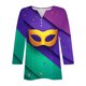thumbnail image 4 of Camisetas de Manga Corta para las Mujeres, Estampado 3/4 Manga Cuello Redondo Superior, Moda Tela de Imitación Casual, 4 of 7