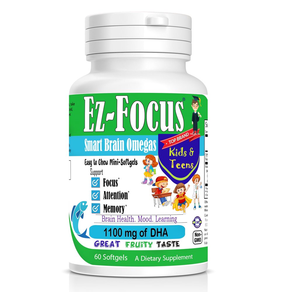 Ez Focus Omega 3 & Fish Oil Brain Booster Dietary SupplementSoftgels