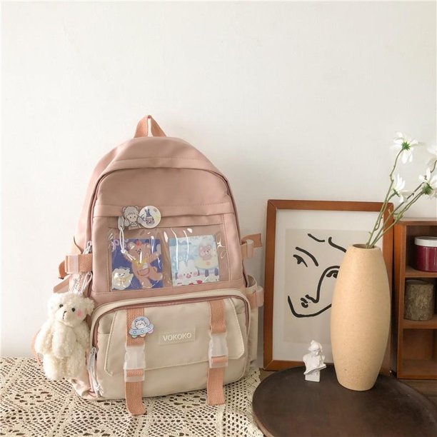 Mochila Kawaii impermeable para mujer, Bolsa Escolar para adolescentes, Mochila para estudiantes, Mochila para ordenador portátil, bolsa de viaje para mujer Fivean unisex